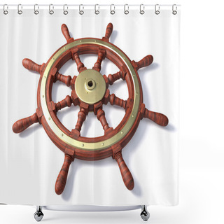Personality  Old Boat Steering Wheel Shower Curtains