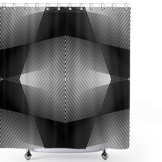 Personality  Grid Background With Mirrored Geometry Shower Curtains