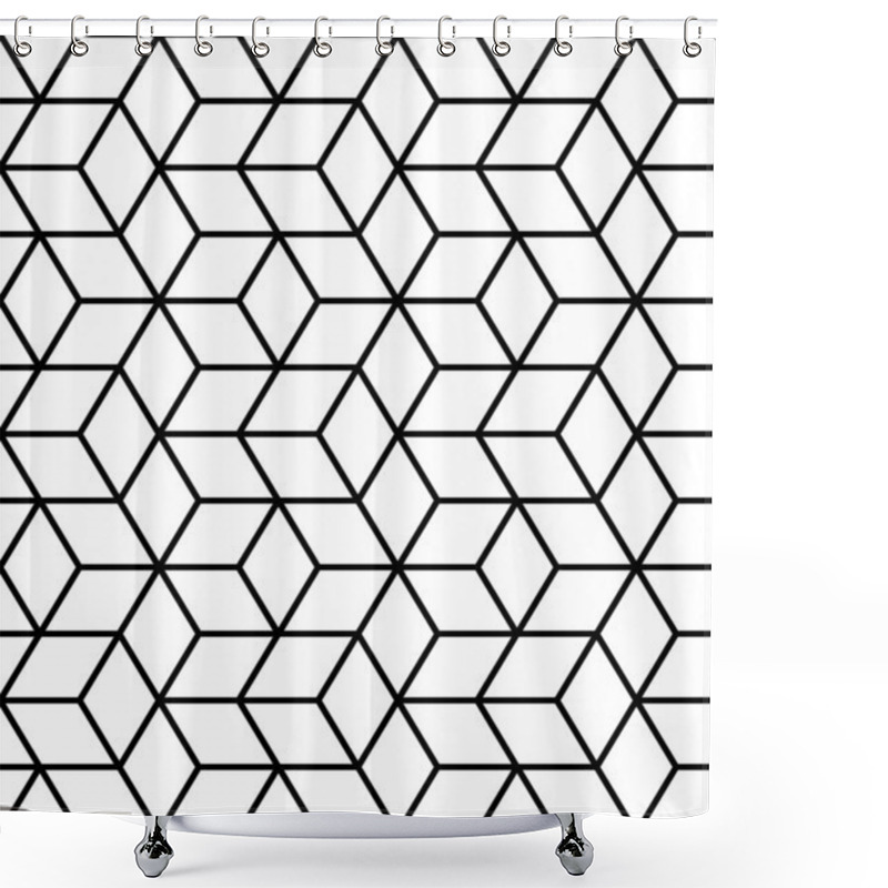 Personality  Seamless geometric pattern with cubes. shower curtains