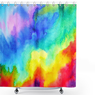 Personality  Rainbow Colorful Background Watercolor Painting Illustration Hand Drawn Design Shower Curtains