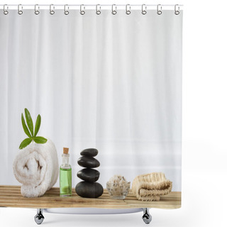 Personality  Spa Accessories With Stones Shower Curtains