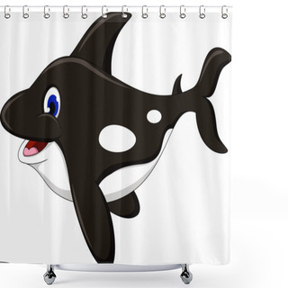 Personality  Killer Whale Cartoon Shower Curtains