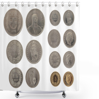 Personality  Swiss Coins Shower Curtains