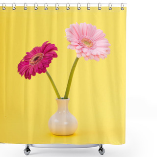 Personality  Pink Gerber Daisies In A Vase Shower Curtains