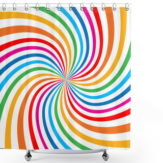 Personality  Colorful Bright Rainbow Spiral Background. Shower Curtains