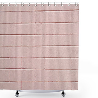 Personality  Pink Bricks Wall Texture Background Shower Curtains