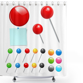 Personality  Push Pin Collection Shower Curtains