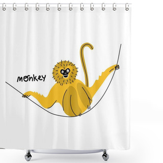 Personality  Cute Funny Exotic Monkey  Shower Curtains