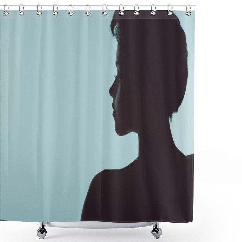 Personality  Silhouette Of Beautiful Woman Shower Curtains