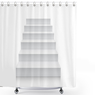 Personality  Stairs Isolated On White Background Shower Curtains