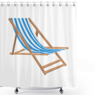 Personality  Vector Flat Style Beach Chair Illustration Shower Curtains