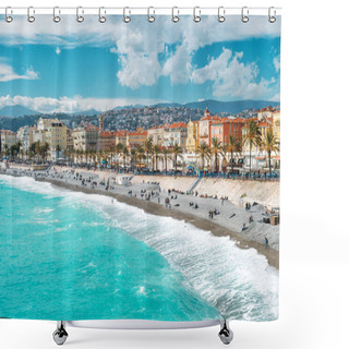 Personality  Nice City Promenade Anglais French Riviera Mediterranean Sea Shower Curtains