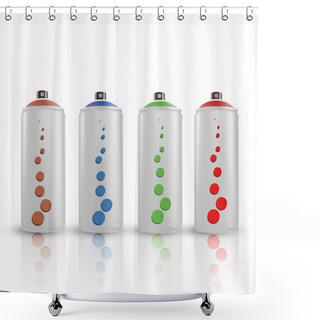 Personality  Spray Tins. Vector Illustration.  Shower Curtains