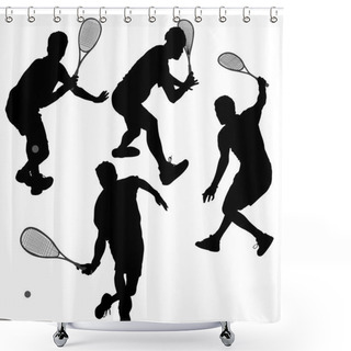 Personality  Squash Players Shower Curtains