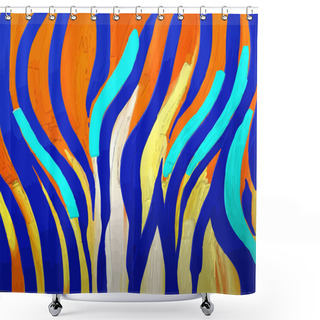 Personality  Abstract Graphic Tiger Skin Texture In Bright Colours. Shower Curtains