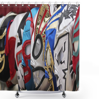 Personality  A Line Of Lucha Libre Luchador Masks Shower Curtains