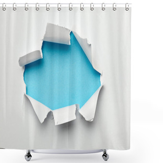 Personality  Paper Hole Ripped Destroyed Damaged Exploding Shower Curtains