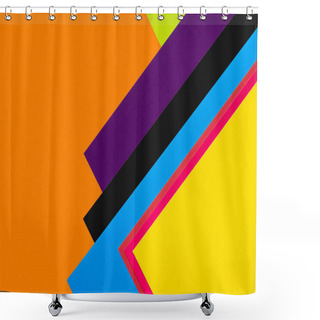 Personality  Multicolored Polygonal Background With Orange Copy Space Shower Curtains