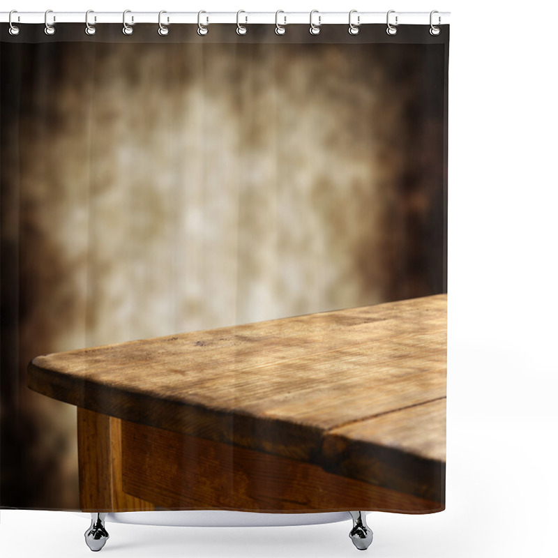 Personality  Empty wooden table shower curtains