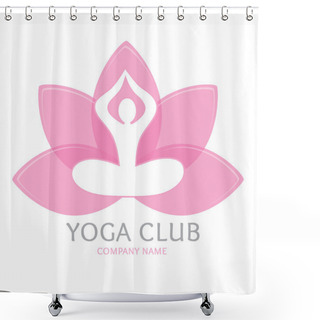 Personality  Logo Yoga Shower Curtains