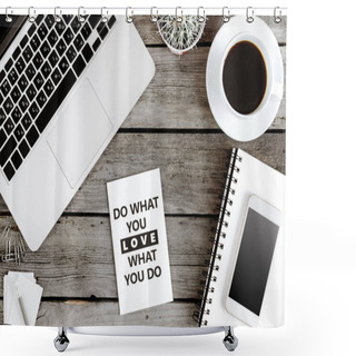 Personality  Motivational Quote On Modern Workplace Shower Curtains