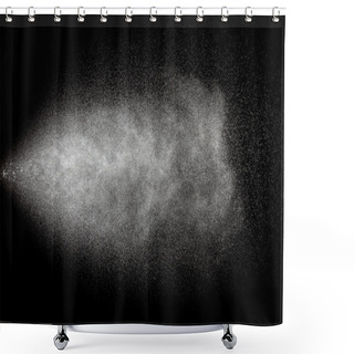 Personality  Spraying Of Water In Motion On Black Background Shower Curtains
