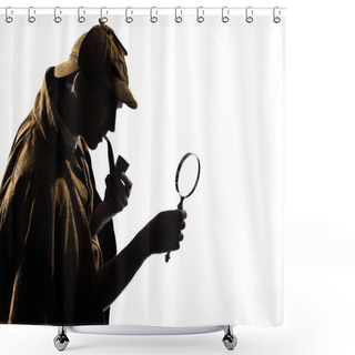 Personality  Sherlock Holmes Silhouette Shower Curtains