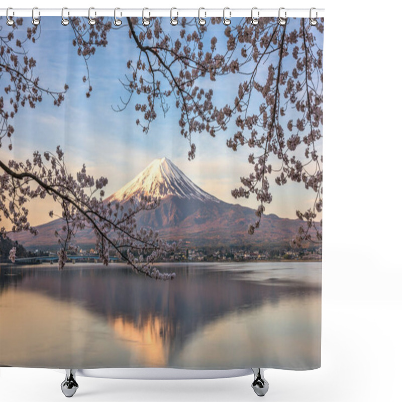 Personality  Mt. Fuji And Cherry Blossoms Shower Curtains