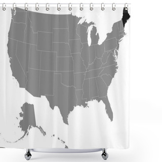 Personality  Black Location Map Of US Federal State Of Maine Inside Gray Map Of The United States Of America Shower Curtains