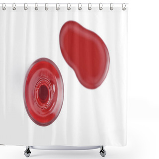 Personality  Top View Of Red Nail Polish Isolated On White  Shower Curtains