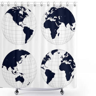 Personality  Earth Globes Shower Curtains