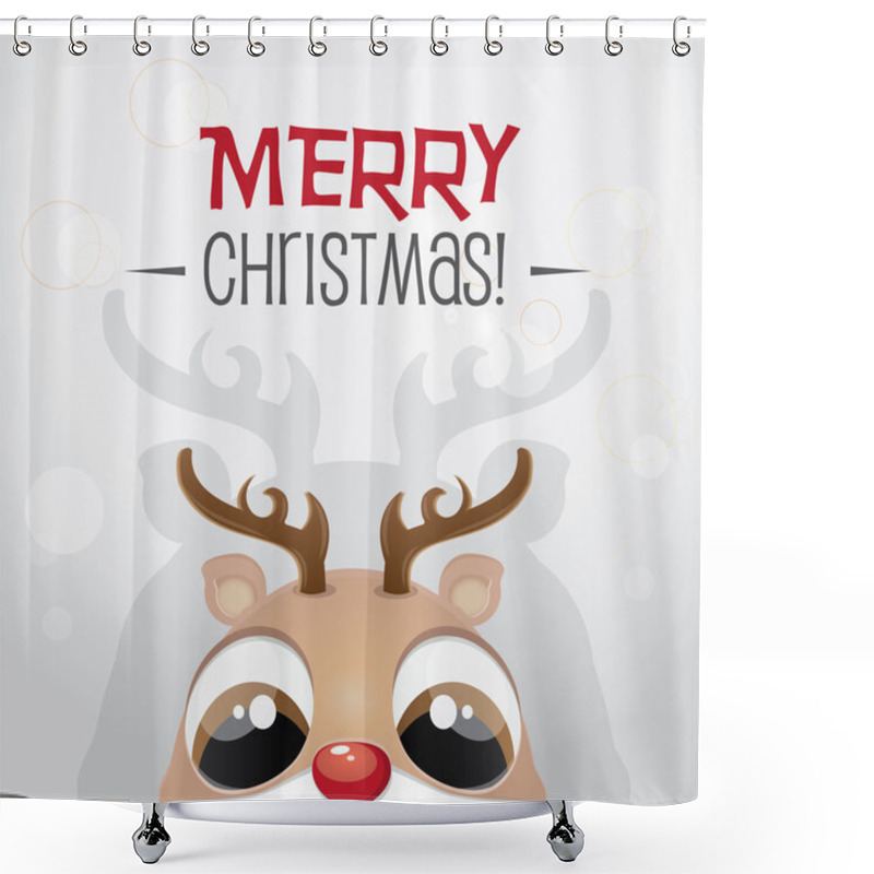 Personality  Christmas greeting card shower curtains
