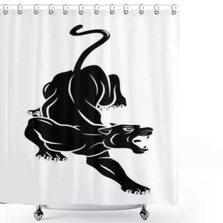 Personality  Panther Tattoo Shower Curtains