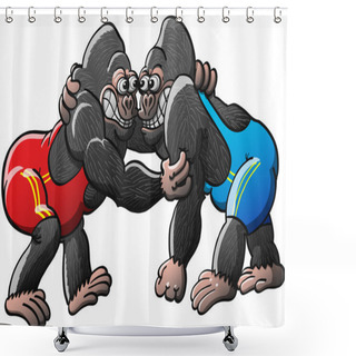 Personality  Two Brave Gorillas Shower Curtains