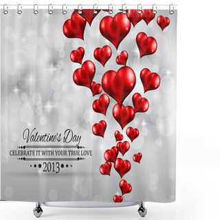 Personality  Valentine's Day Party Invitation Flyer Background Shower Curtains