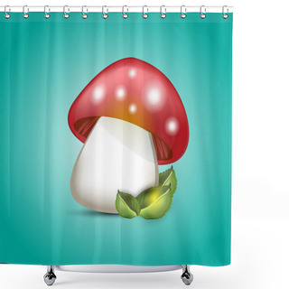 Personality  Vector Illustration Of Amanita Shower Curtains