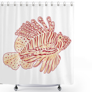 Personality  Decorative Isolated Poison Lion Fish Shower Curtains