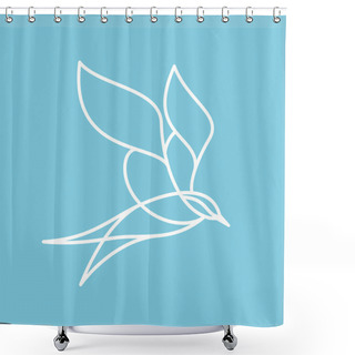 Personality  Seagull Bird Logo Vector Character. Shower Curtains