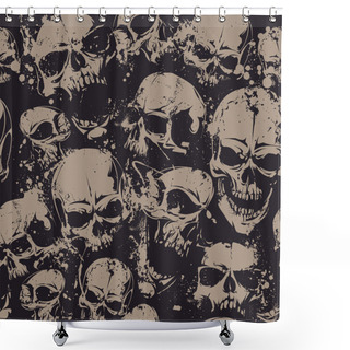 Personality  Grunge Skulls Seamless Shower Curtains