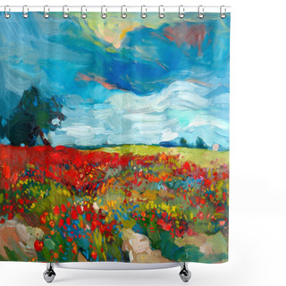 Personality  Flower Fields Shower Curtains