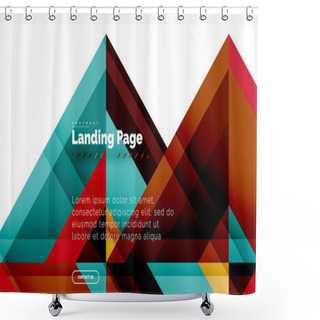 Personality  Square Shape Geometric Abstract Background, Landing Page Web Design Template Shower Curtains