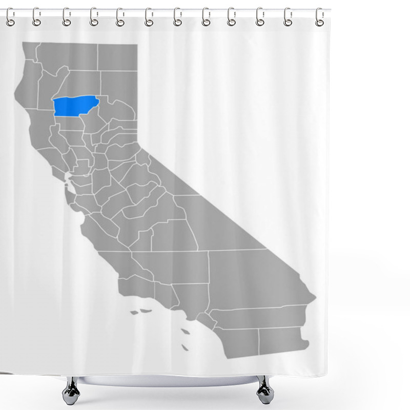 Personality  Map Of Tehama In California Shower Curtains