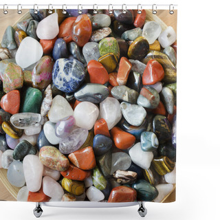 Personality  Colorful Semi Precious Stones Or Gems Shower Curtains