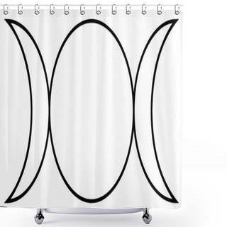 Personality  Religious Sign. Wicca And Neopaganism. Triple Goddess. Vector Format Shower Curtains
