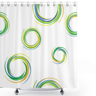 Personality  Colorful Rings Abstract Background Shower Curtains
