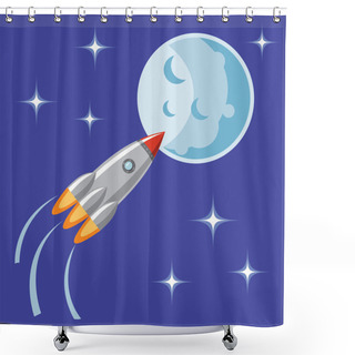 Personality  Rocket, Spaceship, Spaceship Shower Curtains