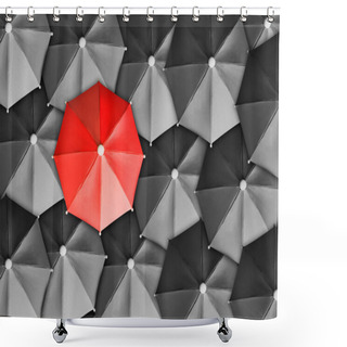 Personality  Red Umbrella Surrounded By Black Ones Shower Curtains