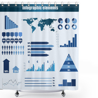 Personality  Business Infographic Elements Vector Illustration Shower Curtains