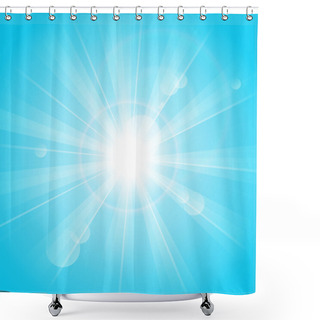 Personality  Sunny Rays Blue Shower Curtains