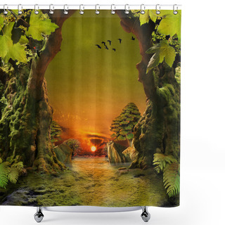 Personality  Romantic Forest View Shower Curtains